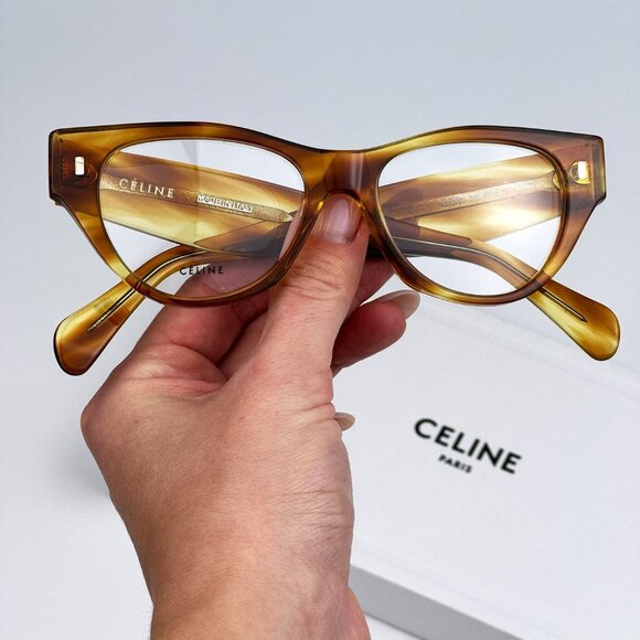 Celine CL50012I 056 Eyeglasses Havana Cat Eye Women CL 50012I - Picture 1 of 11